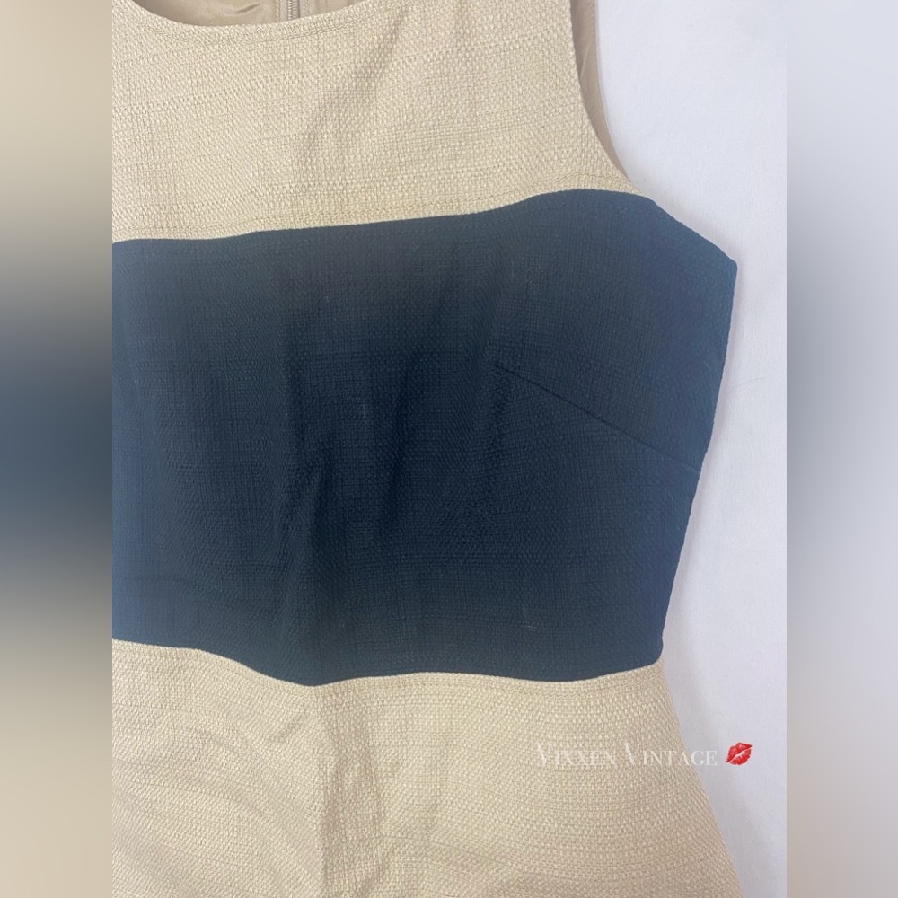 BANANA REPUBLIC 'WOVEN SLEEVELESS COLORBLOCK DRESS' IN BLACK COMBO - Picture 4 of 5